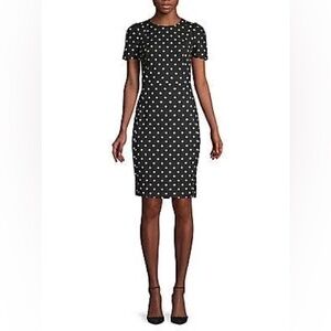 Calvin Klein Polka Dot Sheath Dress, size 16